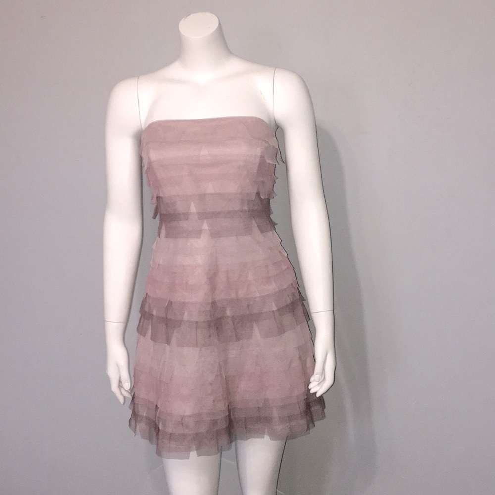 BCBGMaxAzria NWOT Tiered Cut Tulle Minidress